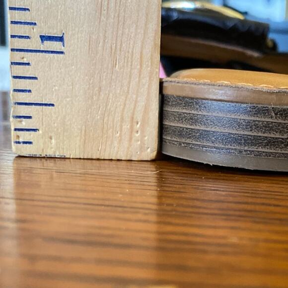 Franco Sarto Slides Slip Ons 8M GLAZE Leather Metal Ring Embellishment USED - Picture 13 of 13